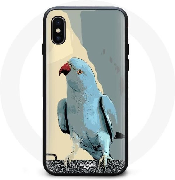 MANIACASE Handyhülle für iPhone XS Max mit Wellensittich-Motiv in Blau - Bild 1