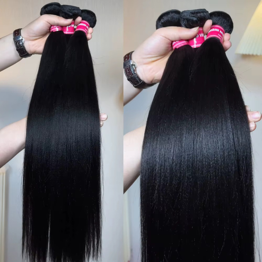 UNice Hair Yaki Glattes Echthaar, 100 g, zum Einnähen, Unisex - Bild 3