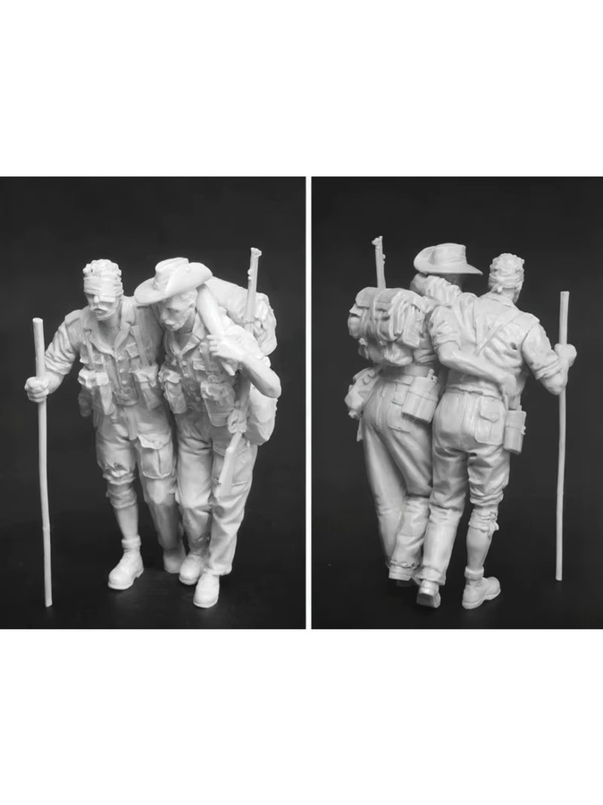 JIJIE Modellbausatz Soldat, 2-Figuren-Set, Maßstab 1:35, unmontiert und unbemalt - Bild 3