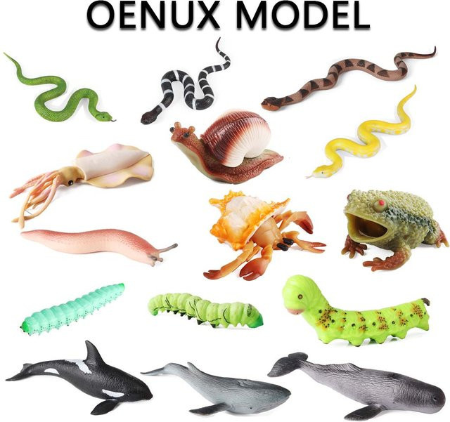 Oenux Simulierte Insekten Raupe Krabbe Schnecke, Meer Tiermodelle, Gummi, Bunt - Bild 1