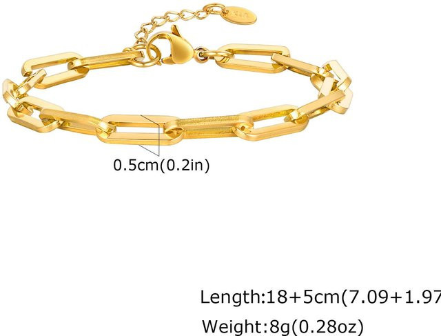 Lucky Star Jewelry Kettenarmband Edelstahl, Gold, Herren - Bild 1