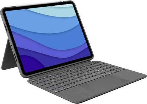 Logitech Combo Touch Tablet-Tastatur mit Hülle für Apple iPad Pro 11 (1. und 2. Generation) in Grau - Bild 1