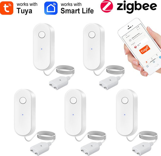 Tuya Zigbee Wasser Leckage Sensor Smart Life APP Flut Alarm Detektor in Weiß - Bild 1
