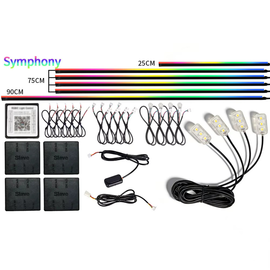 WUMFIRE Symphony Auto Umgebungslicht RGB LED Atmosphäre Lampe mit Acrylführung und Glasfaser in Multicolour - Bild 4