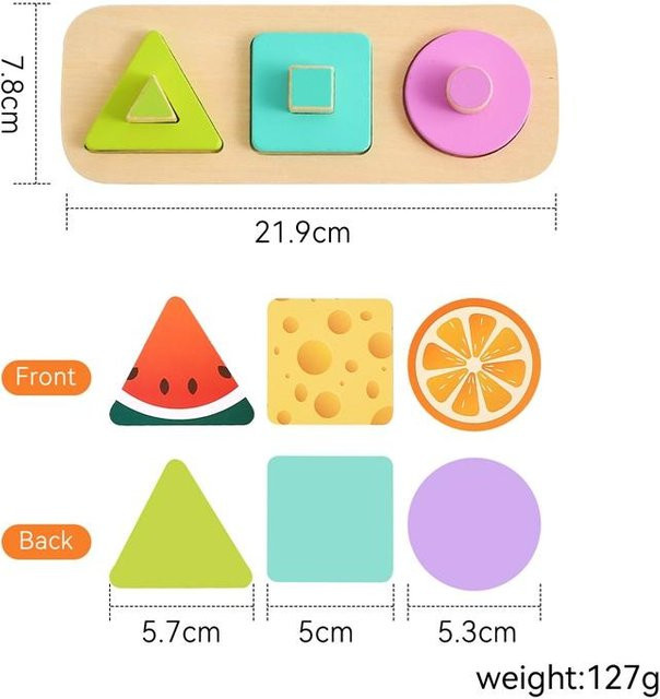 Binchi Outdoor Product Montessori Holz Cartoon Obst Greifbrett, Puzzlespiel, ab 0 Jahre - Bild 1