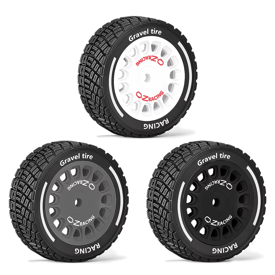 MJX RC Rally Offroad-Buggy Radnaben-Reifen, 4-teiliges Set, Grau, Schwarz - Bild 2