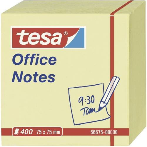 TESA Haftnotizwürfel 56675-00000 Gelb mit 400 Blatt, Breite: 7,5 cm, Höhe: 7,5 cm - Bild 1