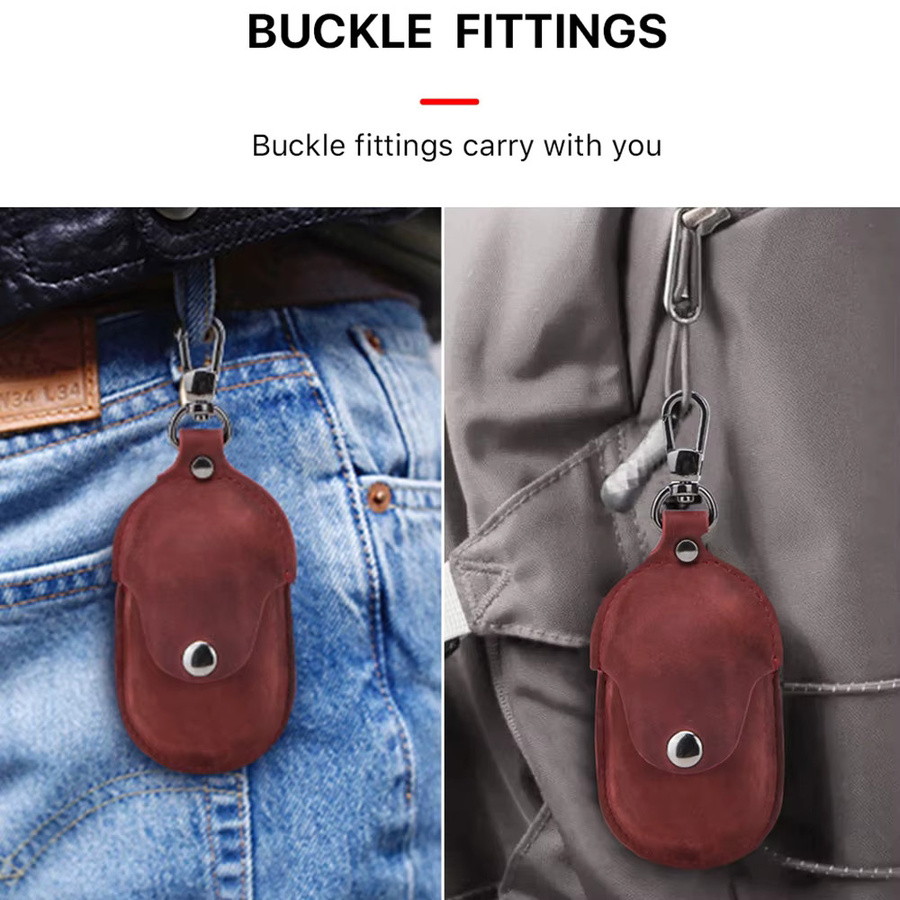 Vintage Lederhülle für Samsung Galaxy Buds und Galaxy Buds Plus in Rot - Bild 4