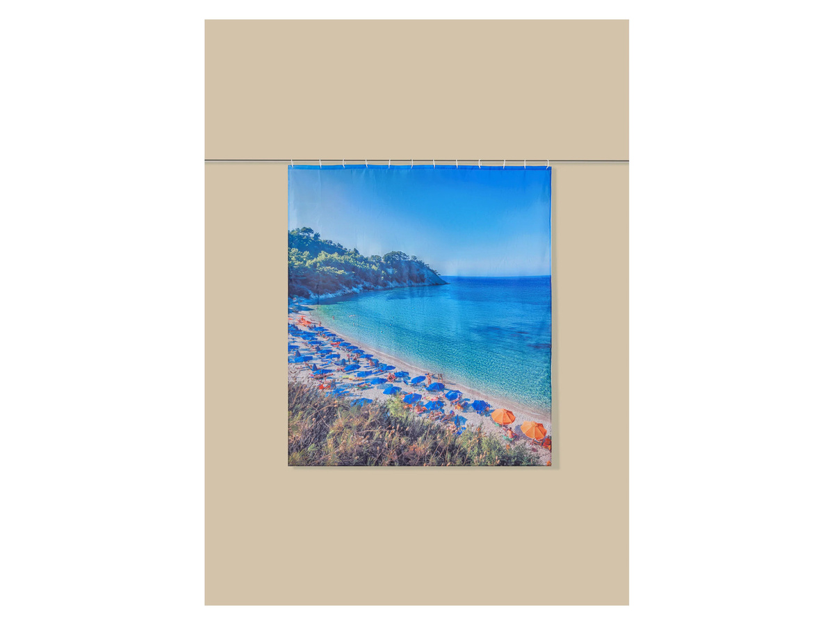 LIVARNO Duschvorhang Strand in Sand, B: 180 cm, H: 200 cm - Bild 2