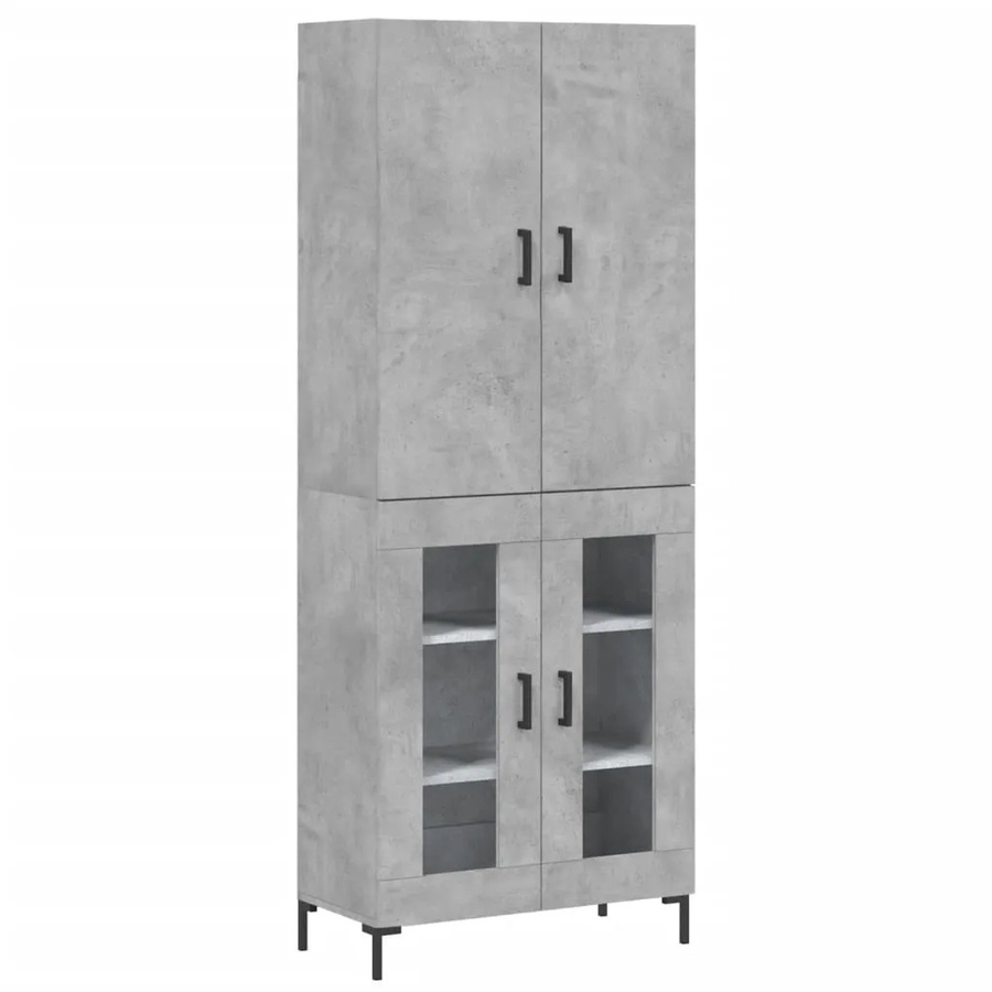 vidaXL Highboard Betongrau aus Holzwerkstoff und Eisen, B/T/H: 69,5 x 34 x 180 cm - Bild 2