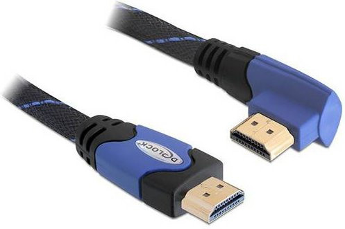Delock HDMI Anschlusskabel 4K UHD mit vergoldeten Steckkontakten, Schwarz/Blau, Länge: 2 m - Bild 1