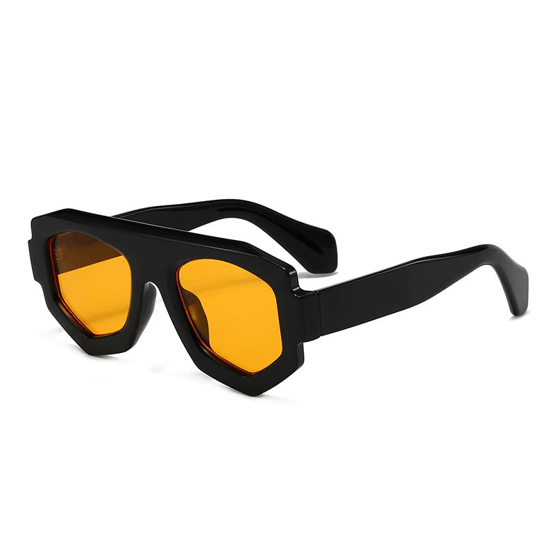 Salutami Sonnenbrille, quadratisch, Vollrand, Kunststoff, Unisex, schwarz-gelb - Bild 3