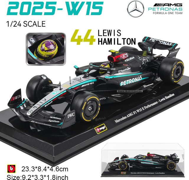 Bburago F1-Serie Mercedes-AMG W15 Automodell, 1:24, Metall, ab 14 Jahren - Bild 1