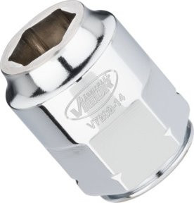 Vigour Steckschlüssel-Einsatz V7202-14 superflach, Vierkant hohl 12,5 mm (1/2 Zoll), Außen-Sechskant Profil 14, Silber - Bild 1