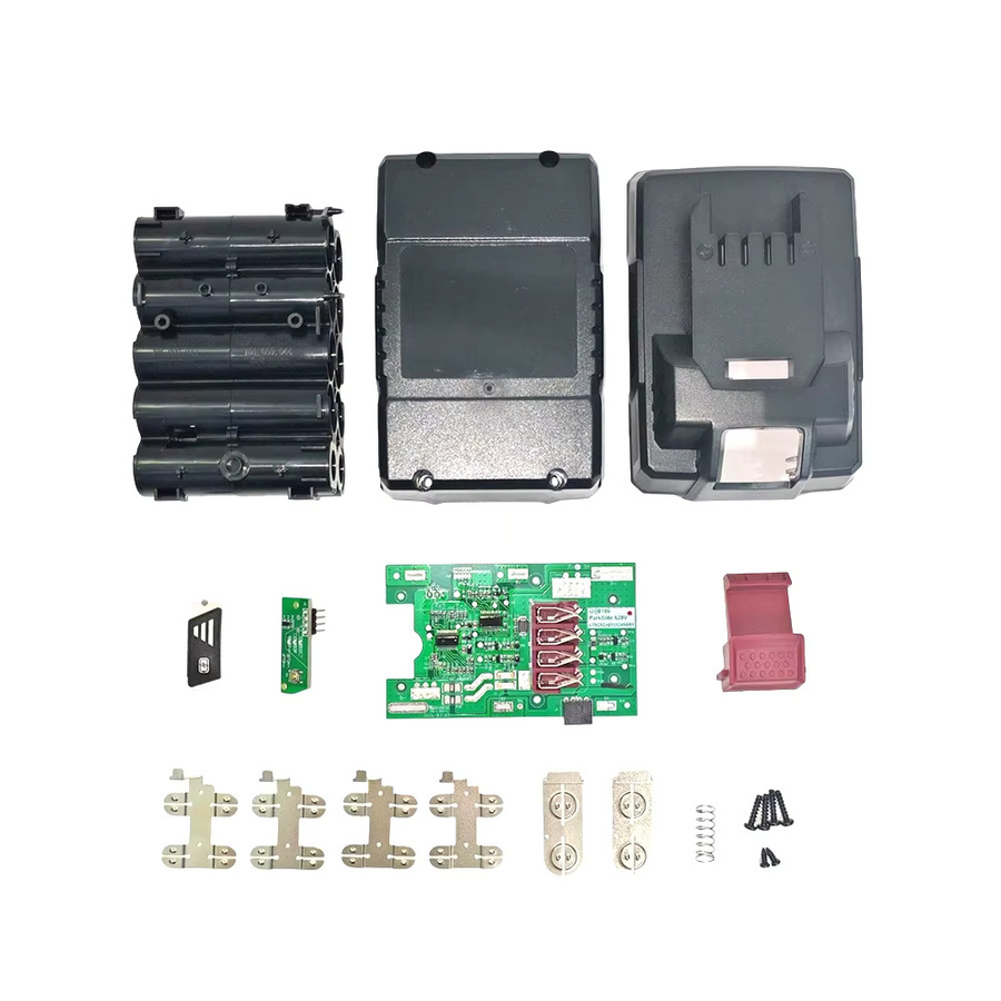 Kompatibles PARKSIDE PAP20 20V Batteriegehäuse-Kit in Schwarz, leeres Gehäuse mit Abdeckung für 10x 18650 Zellen, passend für 5Ah und 6Ah Kapazitäten - Bild 1