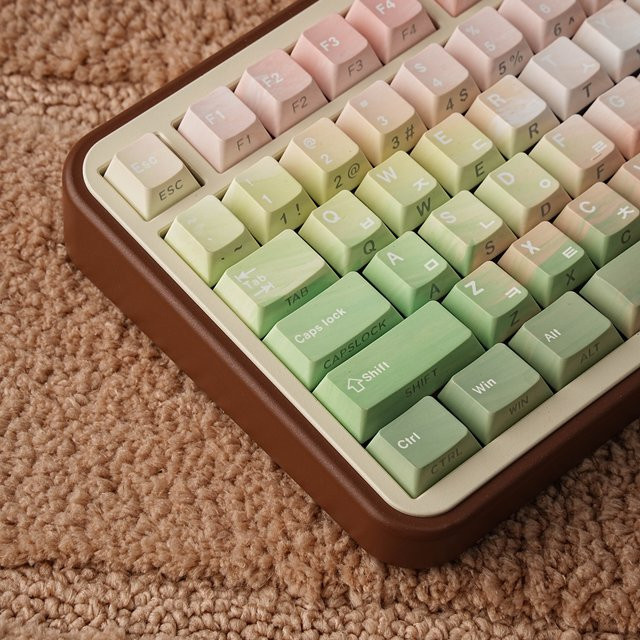 Jaycomia PBT-Tastenkappen für mechanische Tastaturen mit Seitenlicht in Multicolour, ISO-Layout mit verschiedenen Sprachlayouts wie Deutsch, Englisch und Französisch, Cherry-Profil - Bild 1