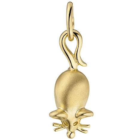 Colfem Anhänger Maus, 333 Gelbgold, teil matt, Unisex - Bild 1