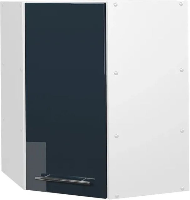 Vicco Eckhängeschrank Fame-Line Küchen-Eckschrank in Weiß und Dunkelblau Hochglanz mit Soft-Close-Scharnieren, Breite: 57 cm, Höhe: 34,1 cm, Tiefe: 24,12 cm - Bild 2