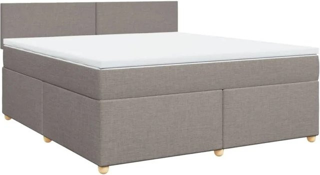 vidaXL Boxspringbett mit Matratze Hybrid-Design in Taupe, B/T: 180 x 200 cm - Bild 1