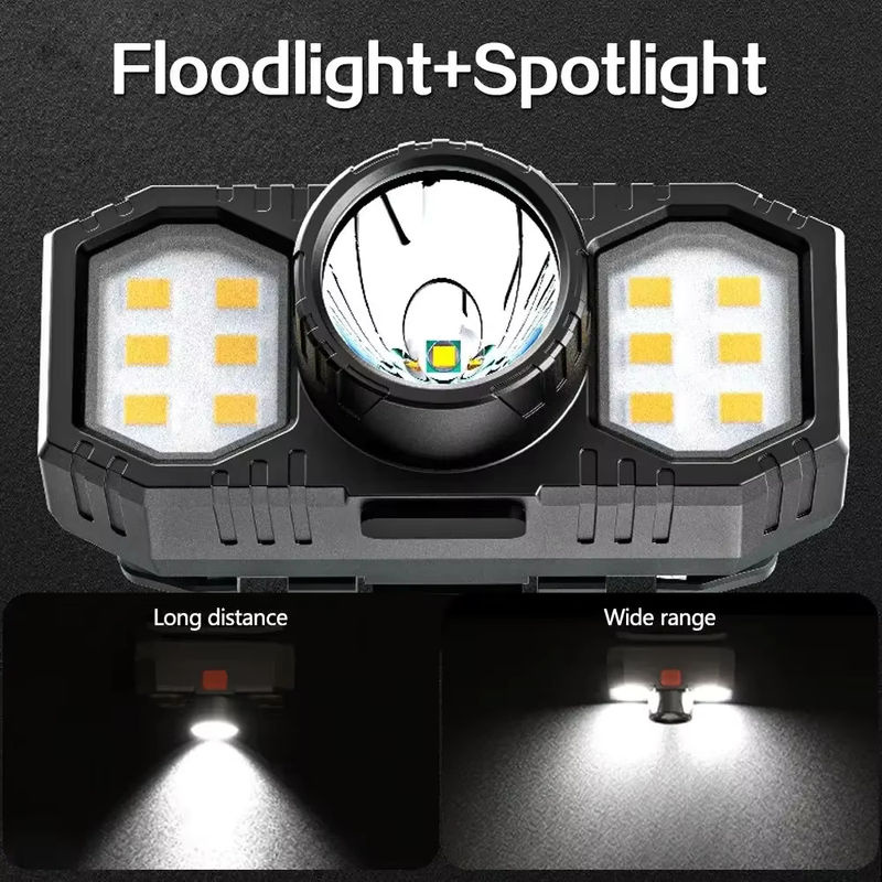ESMARTER LED COB Mini Stirnlampe, USB aufladbar und wasserdicht, Schwarz - Bild 2