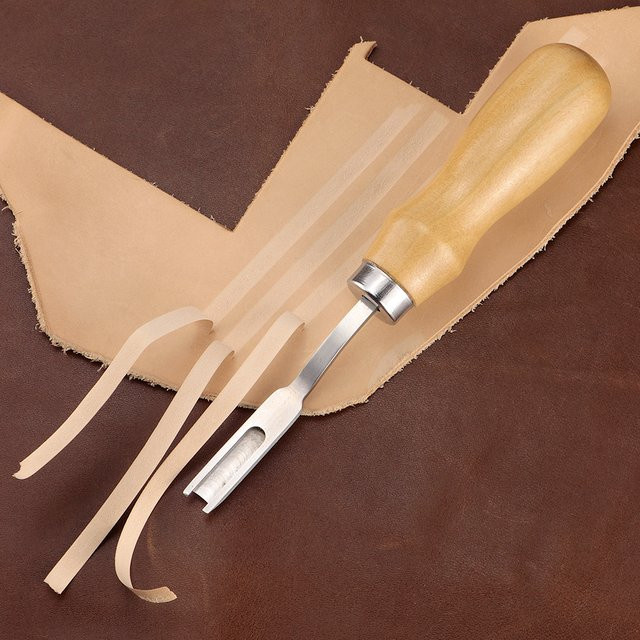 QJH Lederkanten-Schnitzwerkzeug mit breiter Öffnung für DIY Leathercraft, Kantenschneide-Trimmer aus Kunstleder, 1 Stück - Bild 1