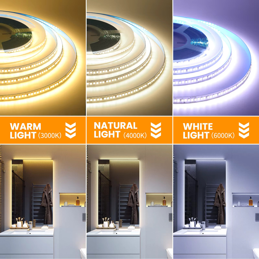 KISUFU LED Streifen Licht mit Stecker, IP44 Flexibles LED Band, 240 Leds/m, Weiß, inkl. Netzteil - Bild 2