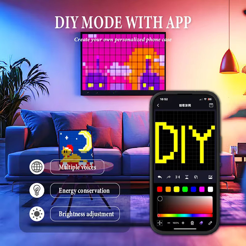 Luxuglow Animierte Pixel-Handyhülle mit DIY-Modus für iPhone 16 und iPhone 17 Pro Max in Schwarz - Bild 4