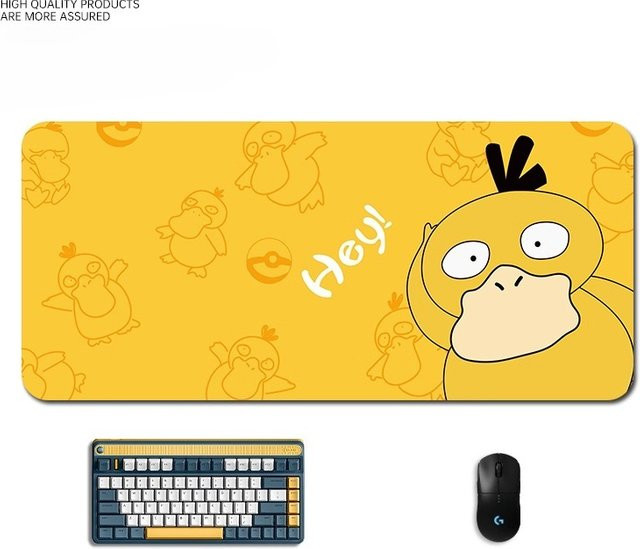 Potdemiel Mauspad mit High Definition Psyduck Motiv in Gelb für Schreibtisch und Computer - Bild 1