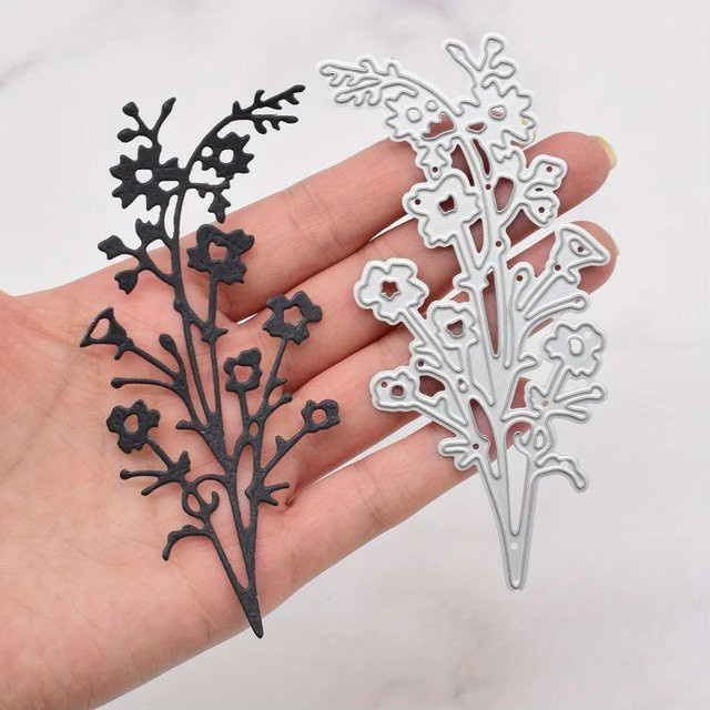 Metallstanzform Lange Hohle Blumenzweige für DIY Scrapbooking und Bastelarbeiten - Bild 1