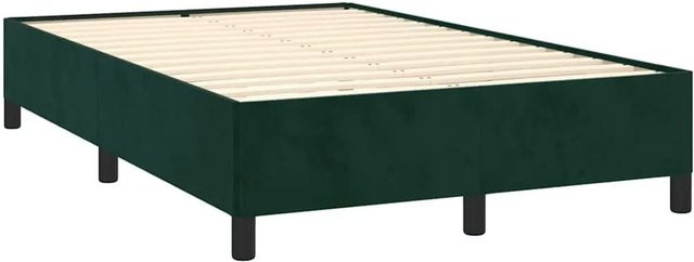 vidaXL Bettgestell aus Samt in Dunkelgrün ohne Matratze B/T/H: 120 x 193 x 33,5 cm - Bild 1