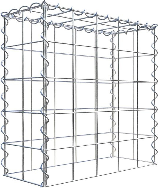 Gabiona Anbaukorb Typ 3 aus Stahl in Silbergrau, B/T/H: 50 x 50 x 20 cm, Maschenweite 10 x 10 cm - Bild 1