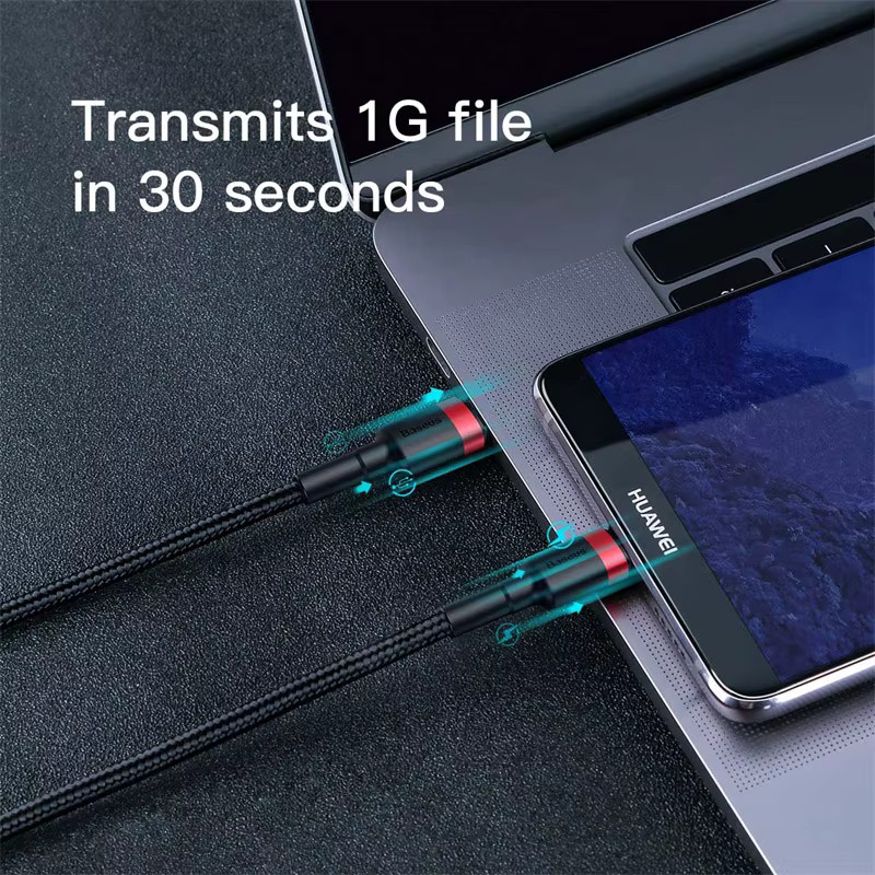 Baseus USB C auf USB Typ C Kabel in Schwarz mit 60 W PD Schnellladung für MacBook Pro, Samsung und Xiaomi - Bild 4