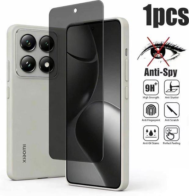 Xiaomi Anti-Spionage Displayschutzfolie aus gehärtetem Glas für Redmi Note 15 Pro 14 5G 13 Pro 12 Pro 11 Pro transparent - Bild 1