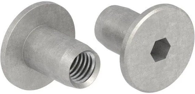 FeNau Hülsenmutter M8 aus Edelstahl V2A mit Flachkopf und Innensechskant in Silber - Bild 1