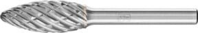 PFERD Hochleistungsfrässtift STEEL Flamme B Hartmetall für Stahl, Farbe: Silber, Kopf-Ø: 12 mm, Länge: 30 mm, Schaft-Ø: 6 mm - Bild 1