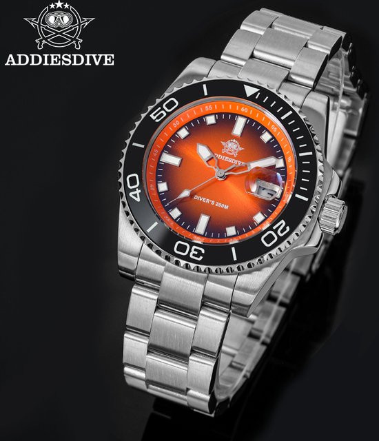 ADDIESDIVE Armbanduhr, Quarz, Edelstahl, Keramiklünette, 41 mm, Herren - Bild 1