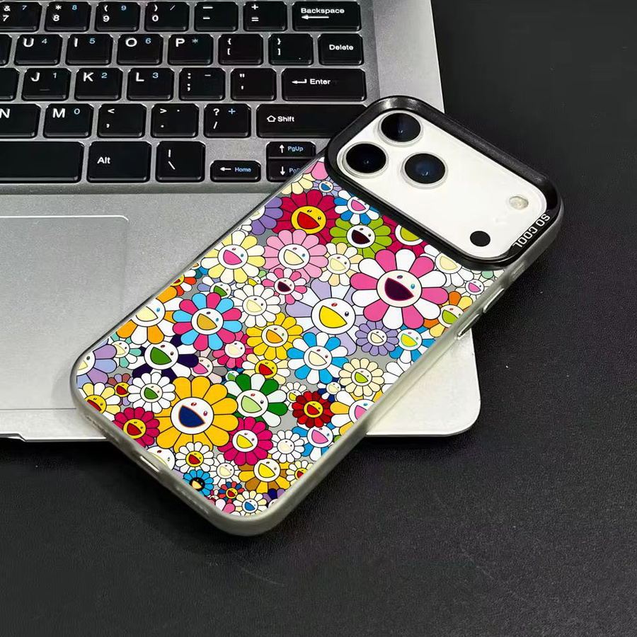 T-TakaShis M-MuraKAmis Handyhülle für iPhone 11 bis iPhone 17 Pro Max, Matte Laser Aurora Design, stoßfest, Schwarz/Mehrfarbig - Bild 2
