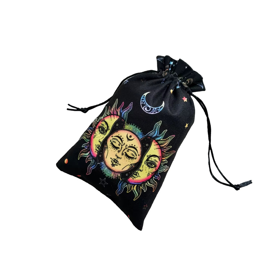 Tarot Tischdecke mit Sonnenmotiv für Altar und Brettspiele, Samt-Optik, Weiß, B/B: 73,66 x 73,66 cm - Bild 4