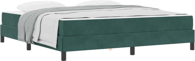 vidaXL Boxspringbett mit Matratze Dunkelgrün Stoff B/T: 180 x 220 cm, Höhe: 45 cm - Bild 1
