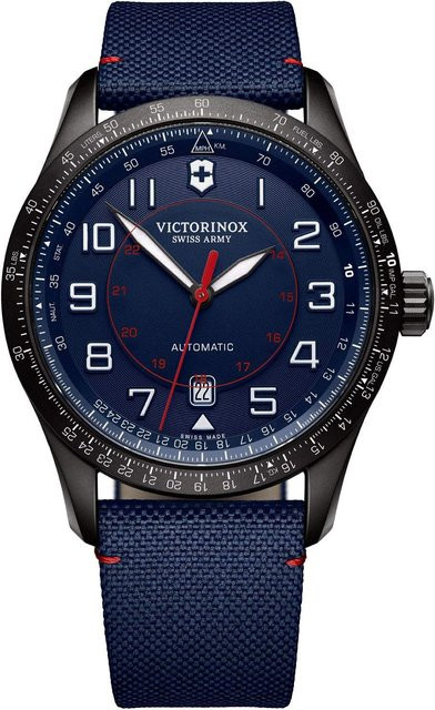 Victorinox Airboss Armbanduhr, Automatik, Edelstahl, Blau, Herren - Bild 1