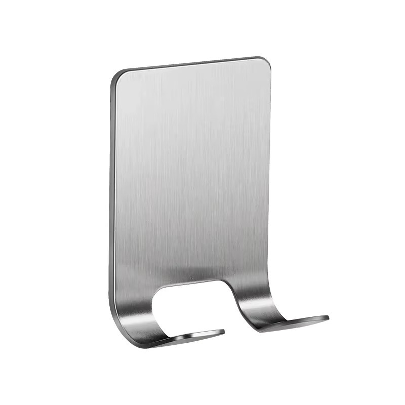 Selbstklebender Wandhaken mit Regal für Rasierer und Handtücher in Silber aus Metall - Bild 5