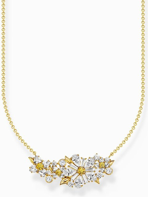 Thomas Sabo Kette flower, 925 Silber, vergoldet, Zirkonia, Damen - Bild 1