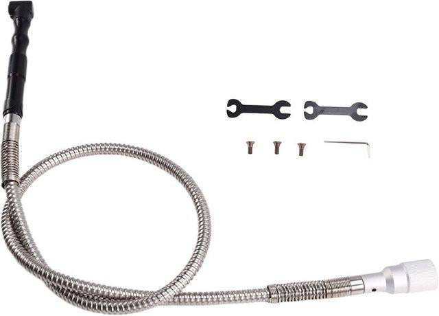 A76X Elektrische Schleifmaschine Ersatzteil Set mit flexiblem Ellenbogen Handstück und Welle für 3 mm Transfer Kopf in Silber - Bild 1