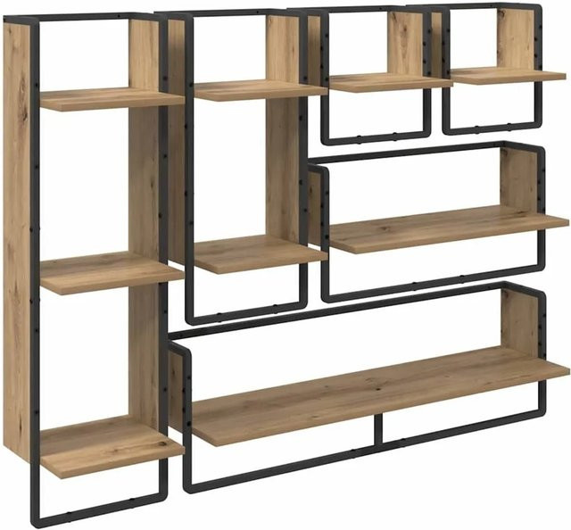 vidaXL Wandregal-Set Artisan-Eiche, 6-teilig, Braun, B/T/H: 100 x 25 x 30 cm - Bild 1
