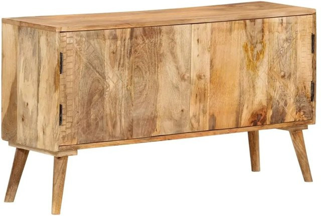 vidaXL Sideboard aus Mango Massivholz in Braun mit geschnitztem Muster, B/T/H: 110 x 30 x 60 cm - Bild 1