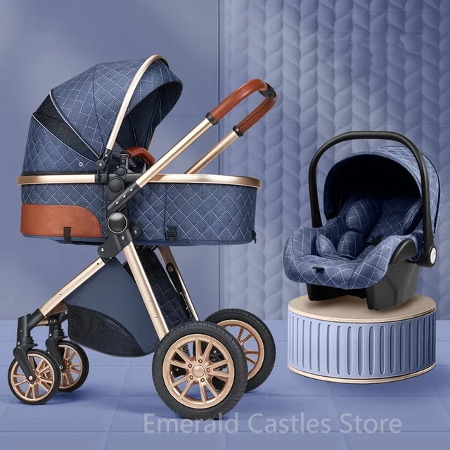 3-in-1 Kinderwagen Warm House mit Licht und Stoßfestigkeit für Neugeborene, Kombi-Kinderwagen mit zwei Fahrtrichtungen und Komfort-Eigenschaften - Bild 1