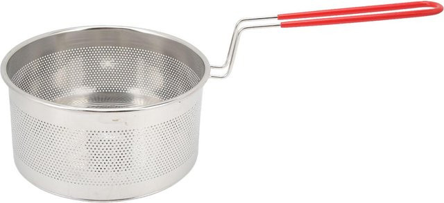 TOMTOP JMS Fritteusenkorb Rund aus Edelstahl in Silber mit Griff, Durchmesser: 18 cm - Bild 1