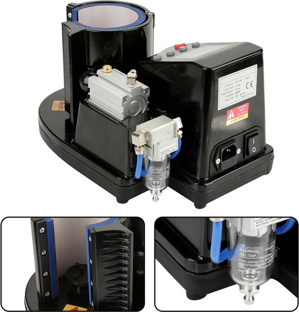 Aimo Pneumatische Sublimations-Heißpresse für Tassen Transfer ST-110 Schwarz - Bild 1