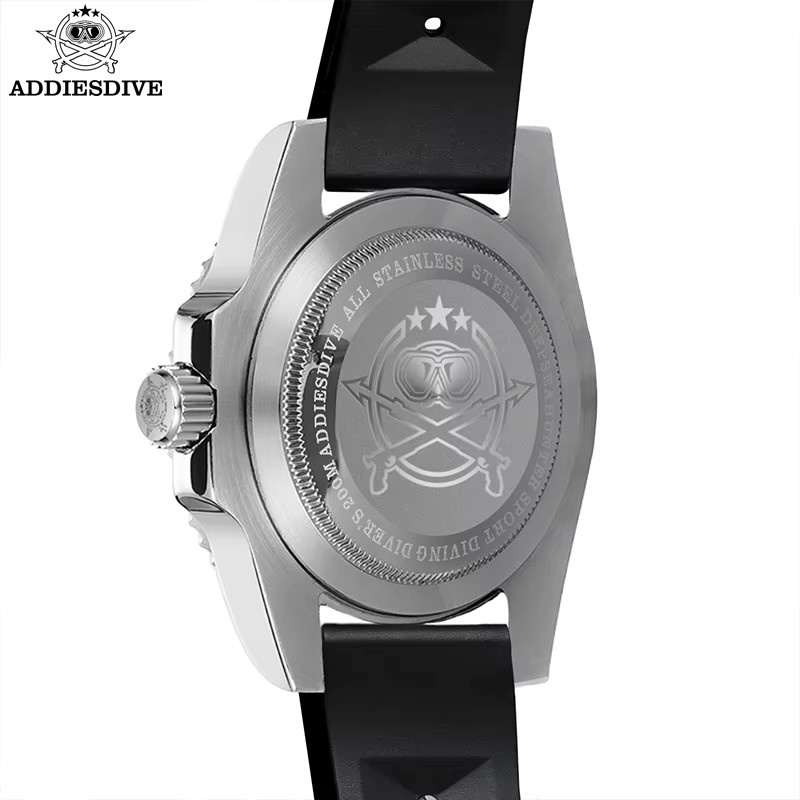ADDIESDIVE Armbanduhr, Quarz, Edelstahl, 41 mm, Herren, Schwarz - Bild 3