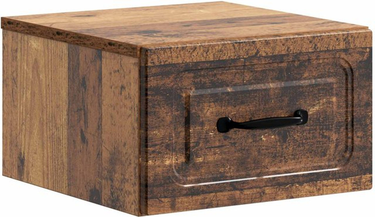 Wandmontierter Nachttisch aus Altholz in Braun von vidaXL im Industrial Design, B/T/H: 34,5 x 33 x 20 cm - Bild 1